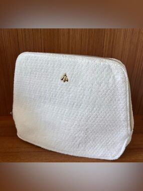 Guerlain Makeup Pouch White Honeycomb Bee Cosmetic Bag